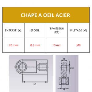 Chape à oeil 8,2 - 28 mm - M8 2