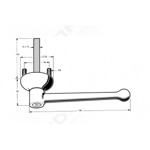 Poignée centrale laiton chromé à clés 2