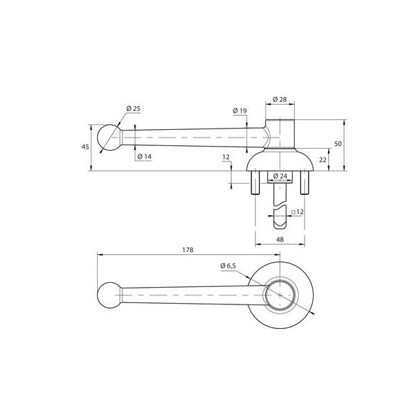Poignée laiton en laqué noir à clés camion chevaux et camping car