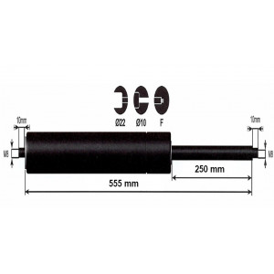 Vérin à gaz - 100N - course 300