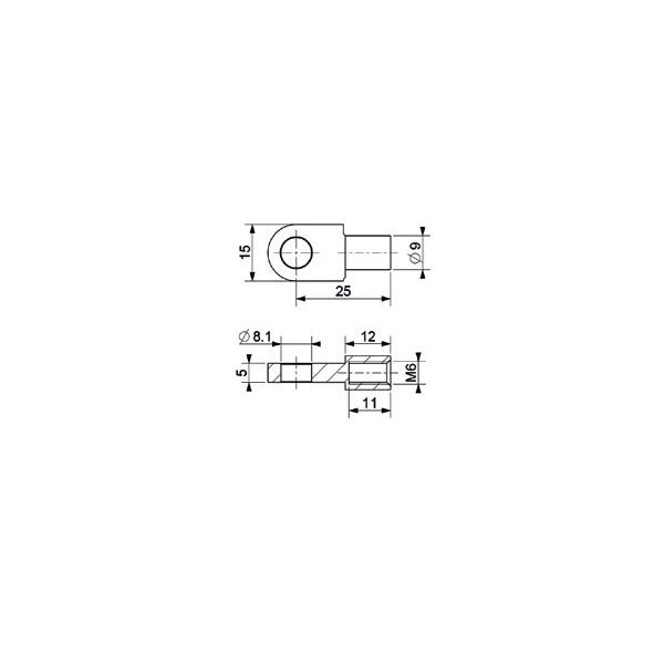 Chape à oeil 8,1 - 5 mm - M6