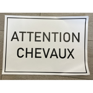 Sticker "attention chevaux"
