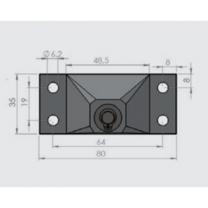 Support vérin mâle - axe 7.95 mm 2