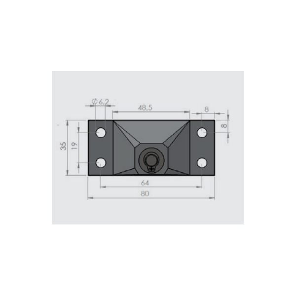 Support vérin mâle - axe 7.95 mm 2