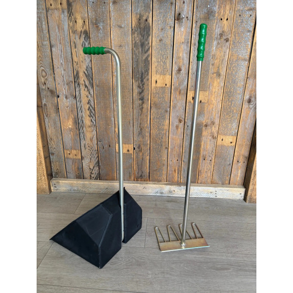 Pelle et râteau à crottins sellerie