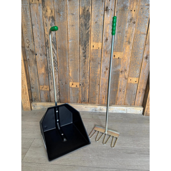 Pelle et râteau à crottins sellerie